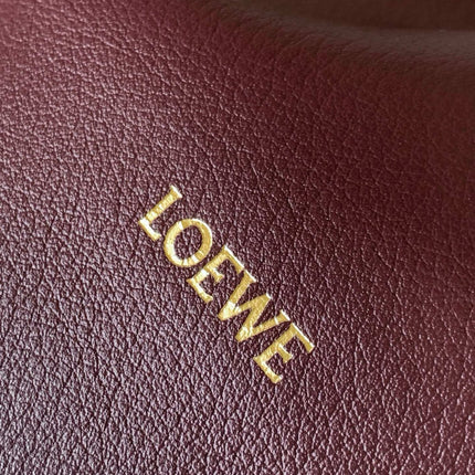 LOEWE 25S MEDIUM FLAMENCO CLUTCH BAG 23 IN DARK ROSEWOOD CALFSKIN