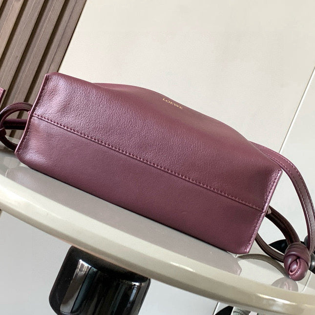 LOEWE 25S MEDIUM FLAMENCO CLUTCH BAG 23 IN DARK ROSEWOOD CALFSKIN