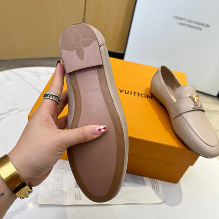 LV 26S MARE FLEX LOAFERS IN BEIGE GRAINED CALFSKIN
