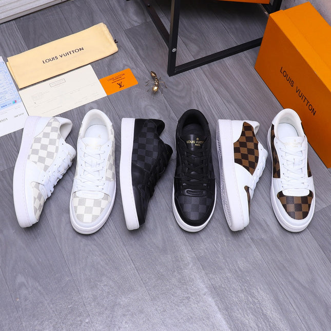 LV TRAINER SHOES IN BLACK DAMIER CALFSKIN
