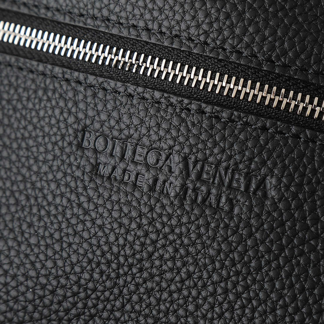 BOTTEGA VENETA 25S DIAGO 22 IN BLACK CALFSKIN SILVER HARDWARE