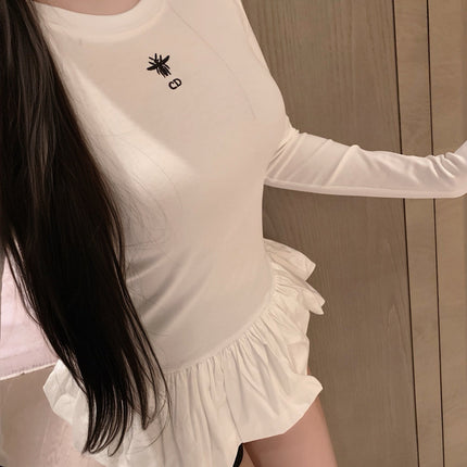 DIOR 25S LONG-SLEEVE PEPLUM T-SHIRT STYLE 185