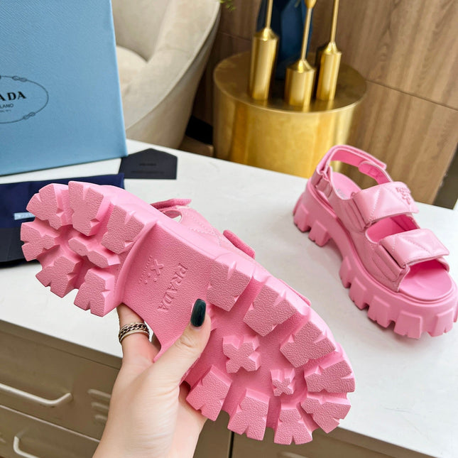 PRA MONOLITH NAPPA SANDALS BRIGHT PINK LAMBSKIN