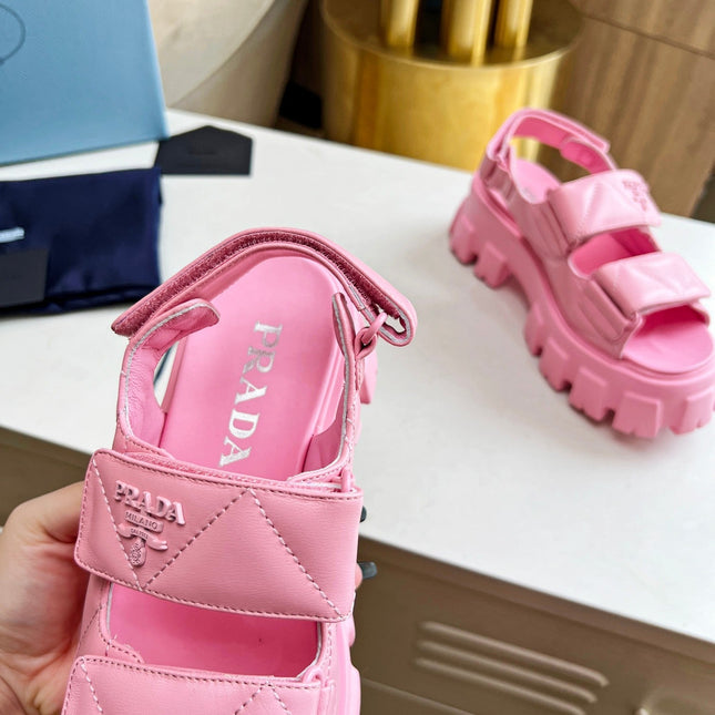 PRA MONOLITH NAPPA SANDALS BRIGHT PINK LAMBSKIN