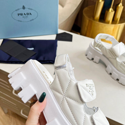 PRA MONOLITH NAPPA SANDALS WHITE LAMBSKIN