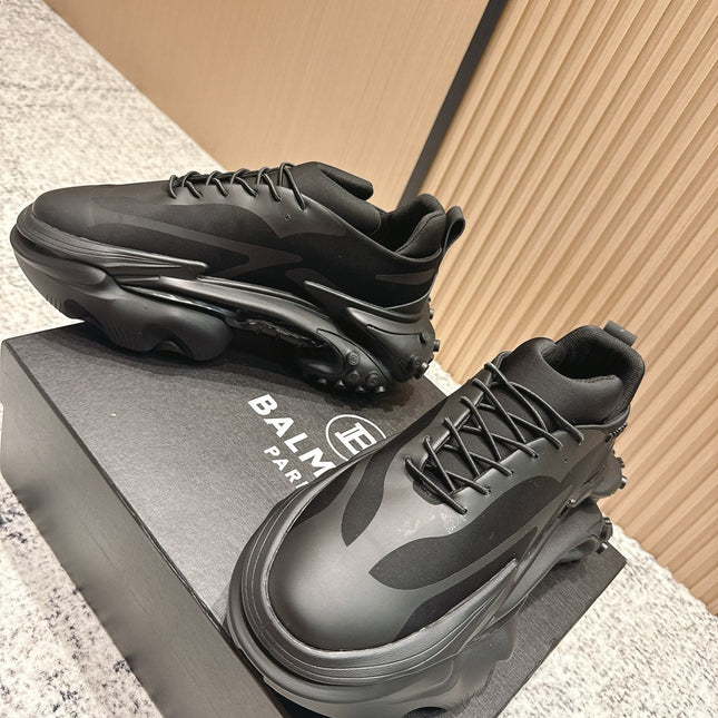 BALMAIN 26S SNEAKERS 60 MM IN BLACK CALFSKIN