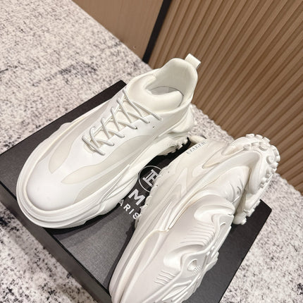 BALMAIN 26S SNEAKERS 60 MM IN WHITE CALFSKIN