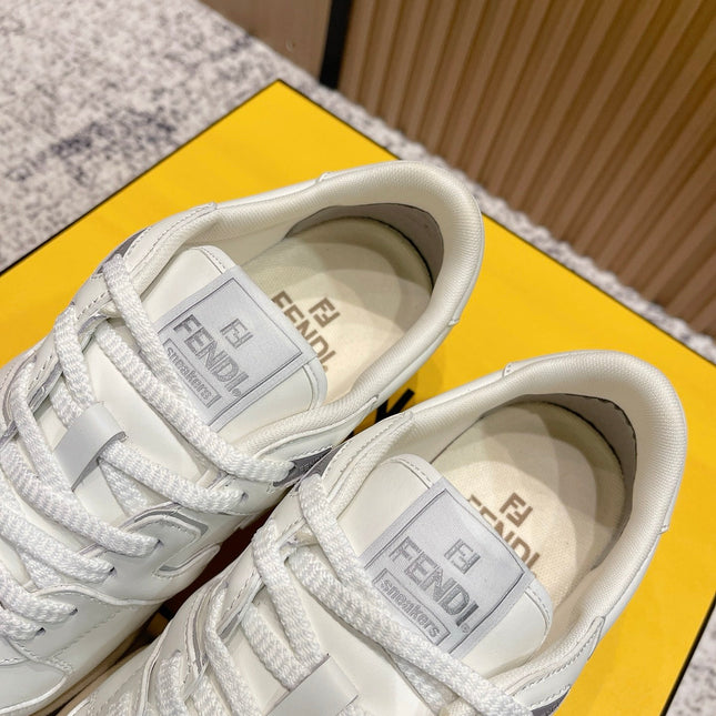 FENDI 25S MATCH SNEAKERS IN CREAM WHITE CALFSKIN STYLE 13