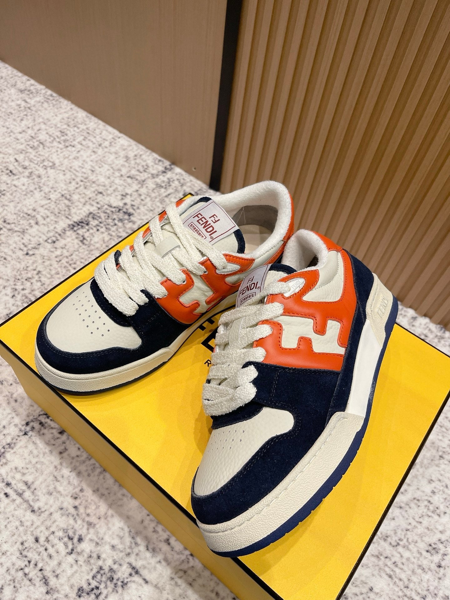 FENDI 25S MATCH SNEAKERS IN MULTICOLOR CALFSKIN AND SUEDE STYLE 9