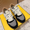 FENDI 25S MATCH SNEAKERS IN BLACK SUEDE MIX WHITE CALFSKIN STYLE 4
