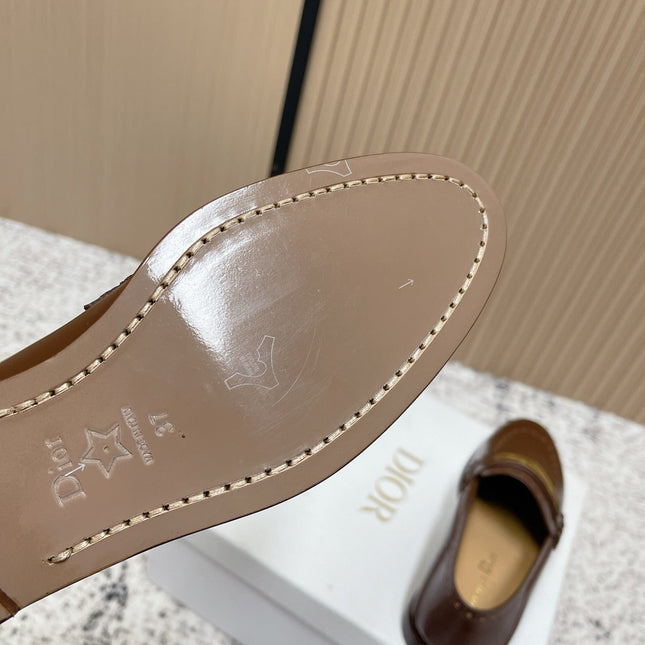 DIOR 25S BOY LOAFERS IN BROWN CALFSKIN