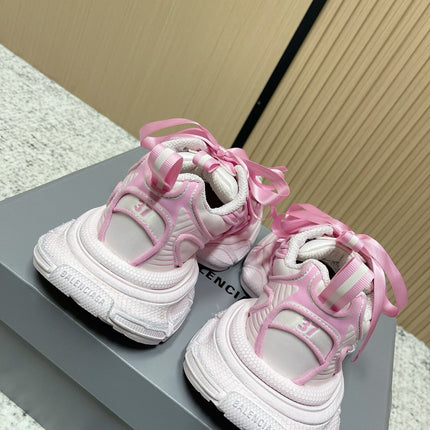 BALENCIAGA 25S 3XL SNEAKERS IN CREAM WHITE MIX PINK PU LEATHER