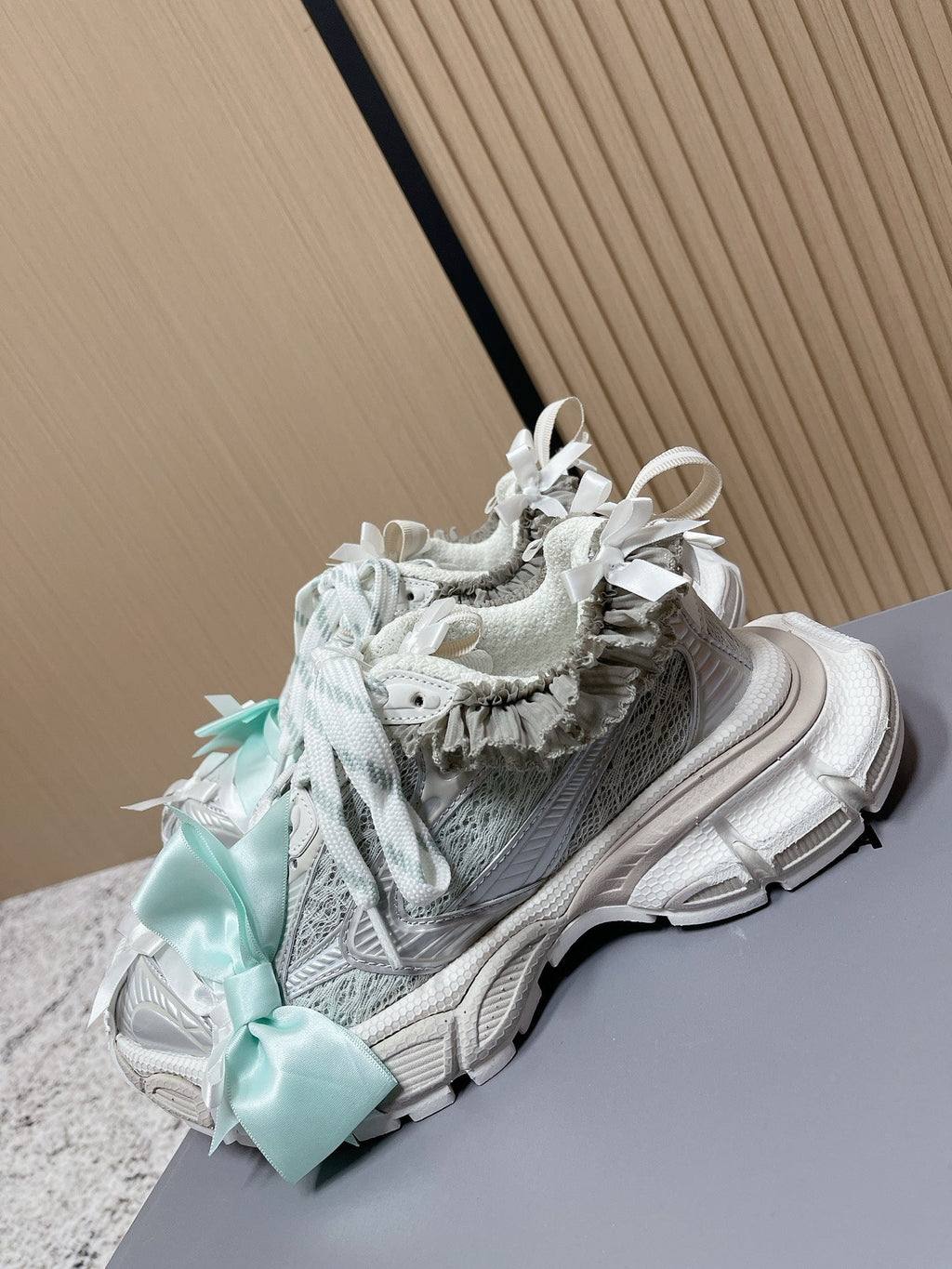 BALENCIAGA 25S 3XL SNEAKERS IN WHITE MIX GREY PU LEATHER