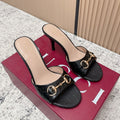 GUCCI 26S HIGH-HEEL SANDALS 85 MM IN BLACK CALFSKIN