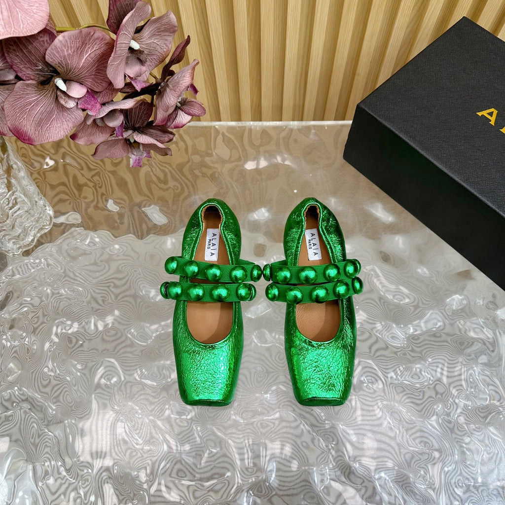 MARY JANE PEARL IN EMERALD GREEN GLOSSY LAMBSKIN