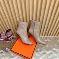 HM 25S ANKLE BOOTS 70 MM IN DUSTY BEIGE LAMBSKIN