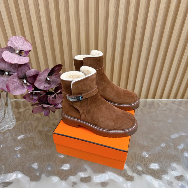 HM KELLY BOOT IN BRONZE BROWN SUEDE SILVER HARDWARE