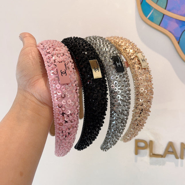 SILVER FABRIC WITH SEQUINS HAIRBAND 412428