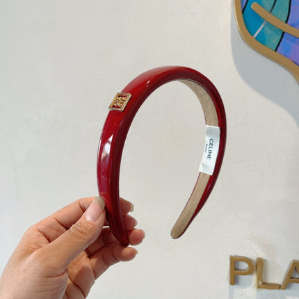 CHERRY RED PATENT LAMBSKIN HAIRBAND 425495