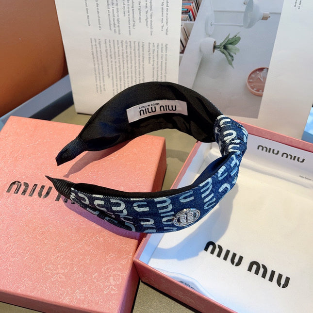 HEADBAND IN PRUSSIAN BLUE DENIM 432756