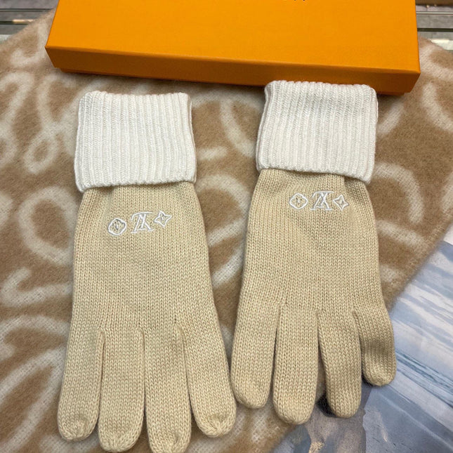 GLOVES IN WHEAT TAN MIX WHITE WOOL 458572