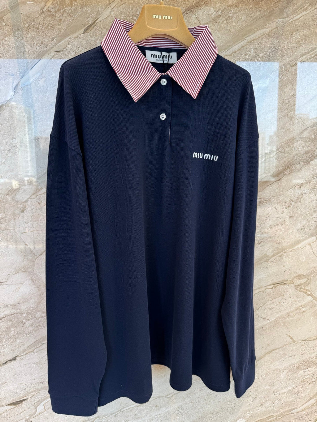 MIUMIU 26S LONG SLEEVE POLO SHIRT 876