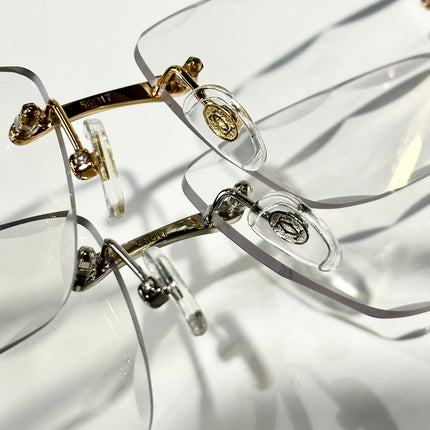 PANTHÈRE PHOTOCHROMIC LENSES RIMLESS SQUARE FRAME SUNGLASSES 580911 IN METAL