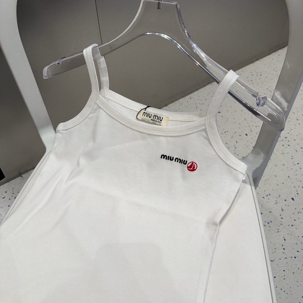 CAMISOLE 613778 IN WHITE COTTON RIBBED