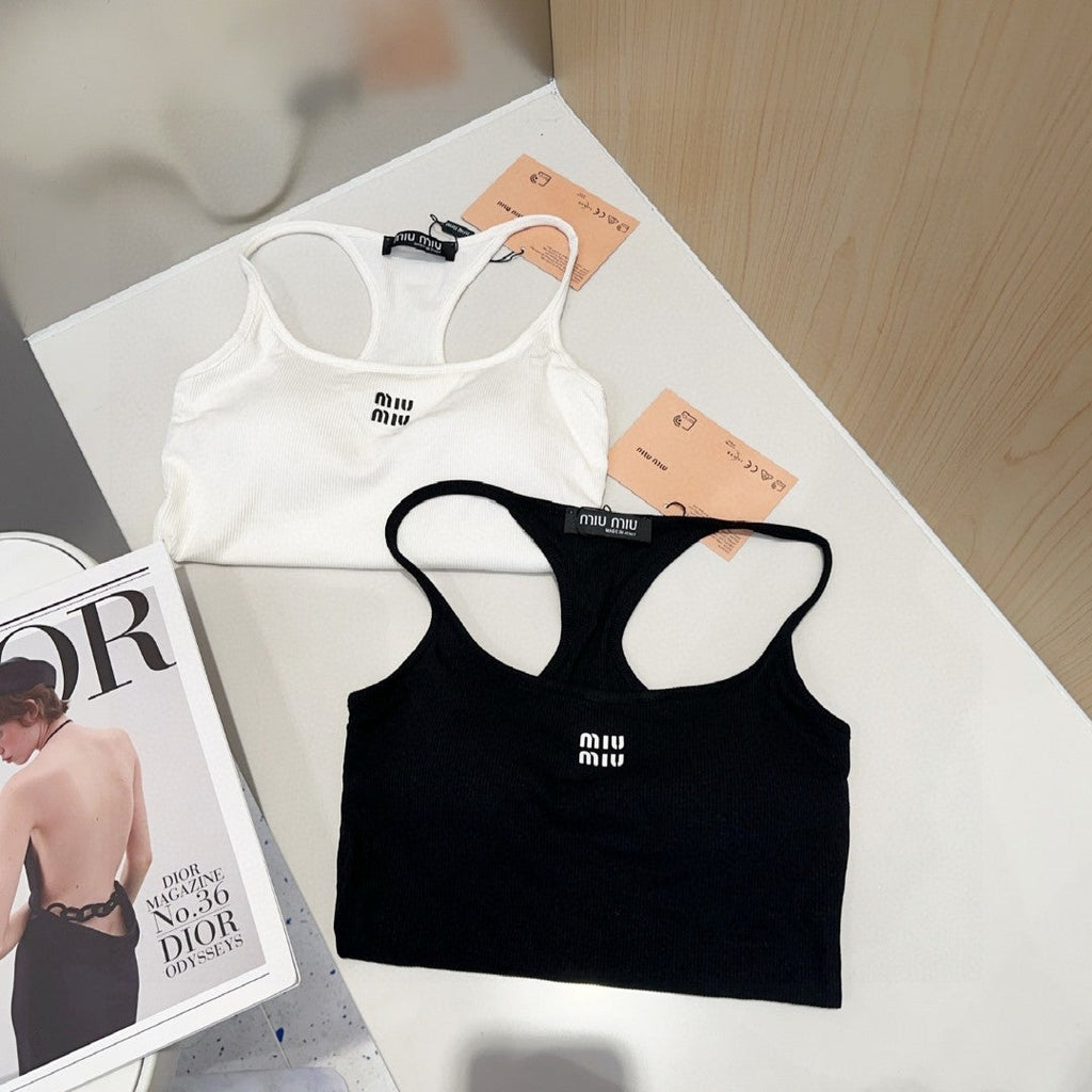 CAMISOLE 617513 IN WHITE COTTON RIBBED KNIT
