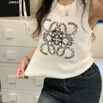 TANK TOP 633203 IN WHITE COTTON RIBBED KNIT