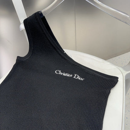 ONE SHOULDER TOP 633201 IN BLACK COTTON