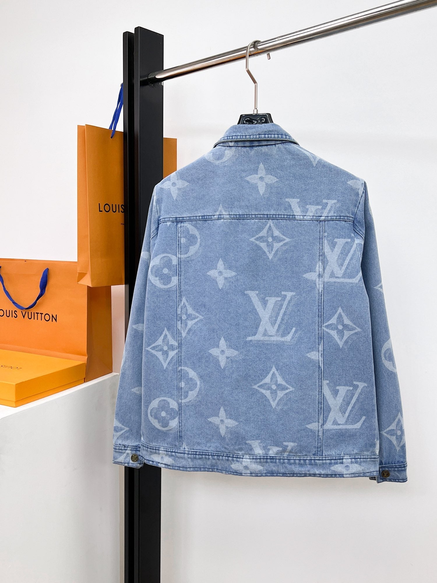 LV ICE BLUE MONOGRAM DENIM JACKET 239523