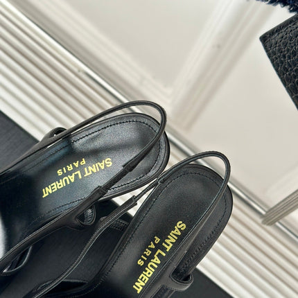 SL JEANNE SLINGBACK PUMPS BLACK CALFSKIN
