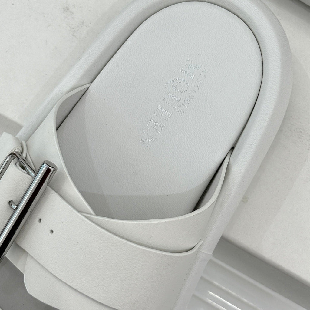 HYBRID SLIDE TWO STRAPS IN WHITE CALFSKIN