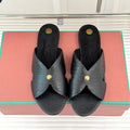 LP SANDALS 25S IN BLACK LAMBSKIN SNAKE EMBOSSING
