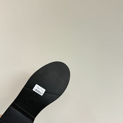 VIV' RANGERS CHELSEA BOOTIES IN BLACK CALFSKIN GOLD BUCKLE