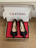 VALENTINO 26S HIGH HEEL SHOES IN BLACK CALFSKIN WITH BOW