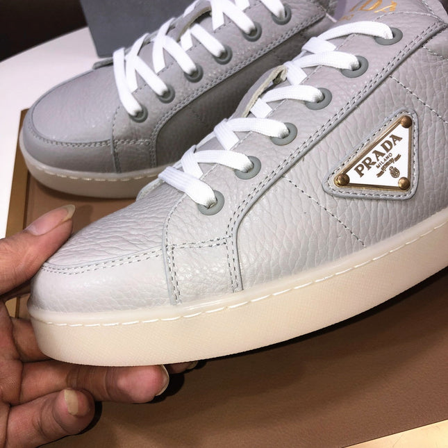 PRA TRAINER SHOES LIGHT GREY CALFSKIN