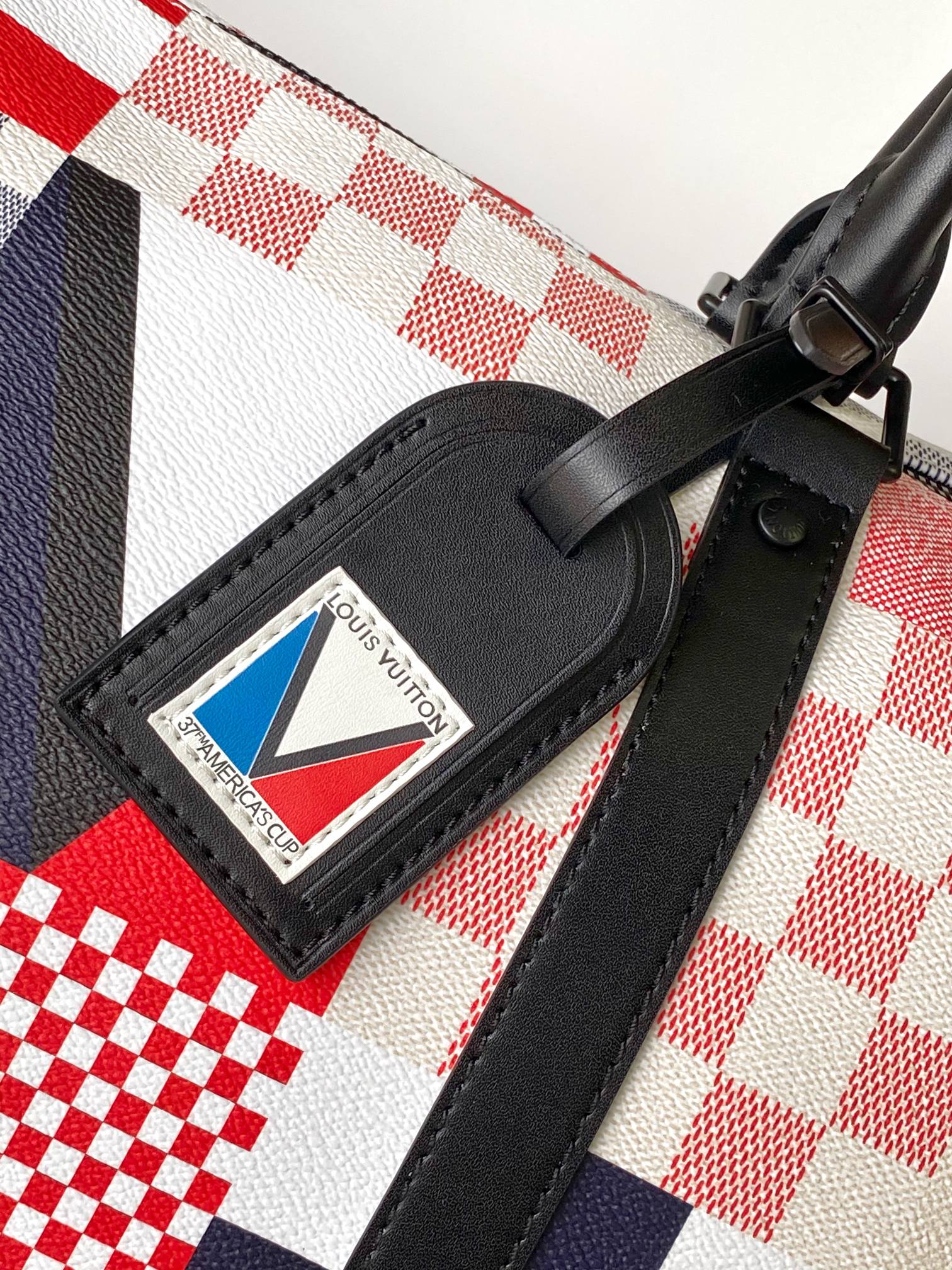 LV 25S SAC KEEPALL BANDOULIÈRE 50 IN MULTICOLOR CANVAS AND CALFSKIN TRIM
