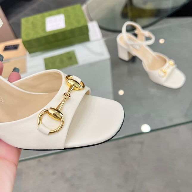 GG HIGH HEELS SANDALS 60 IN CREAM WHITE LAMBSKIN