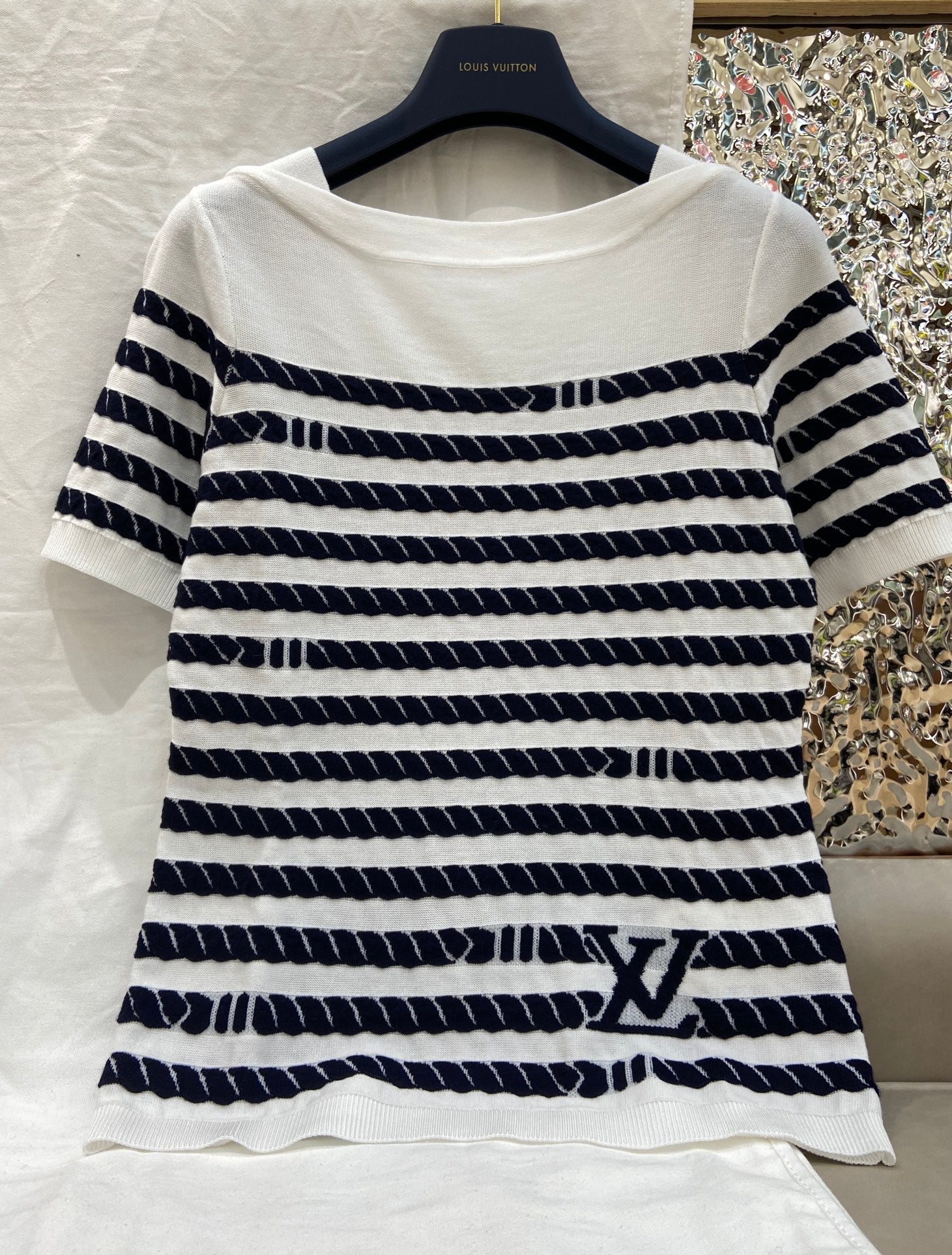 LV STRIPED SWEATER 25S IN TENCEL  266038