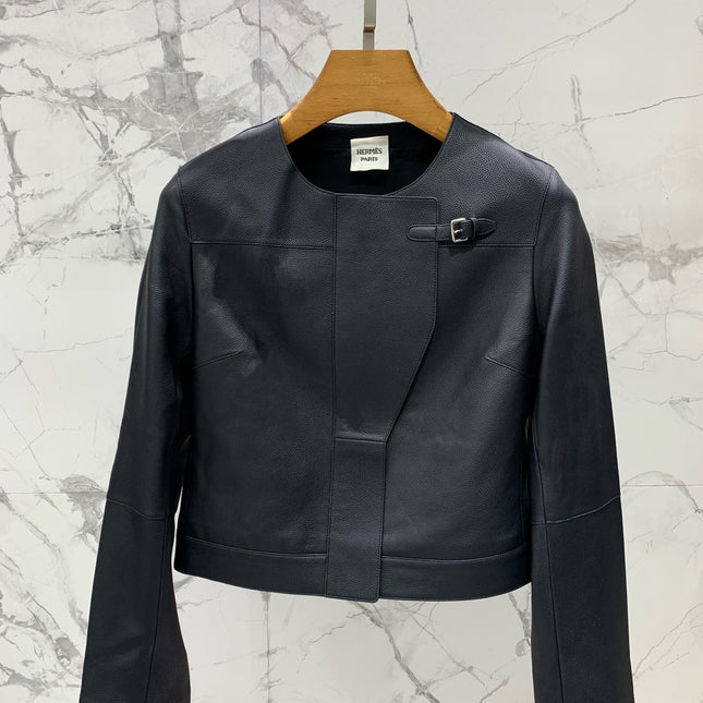 HERMES 25S LEATHER JACKET WITH LEATHER SHORTS 528564