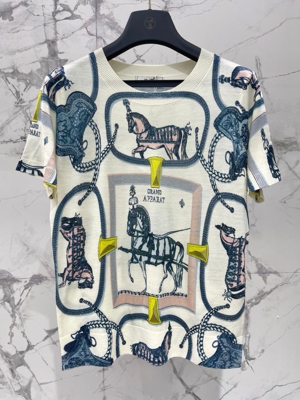 HERMES 26S SHORT SLEEVED KNIT TOP 532
