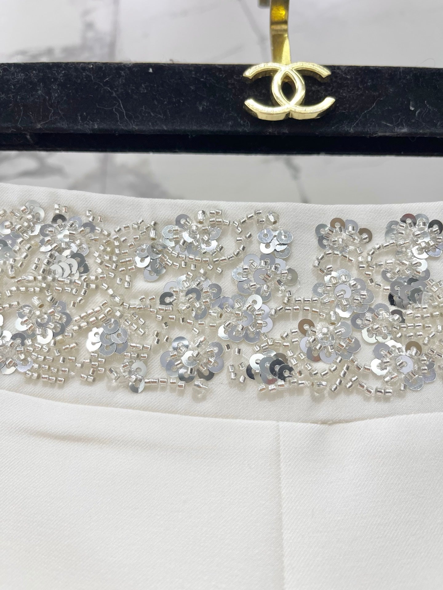 CHANEL 26S BEADED BODYCON SHORTS STYLE 1114