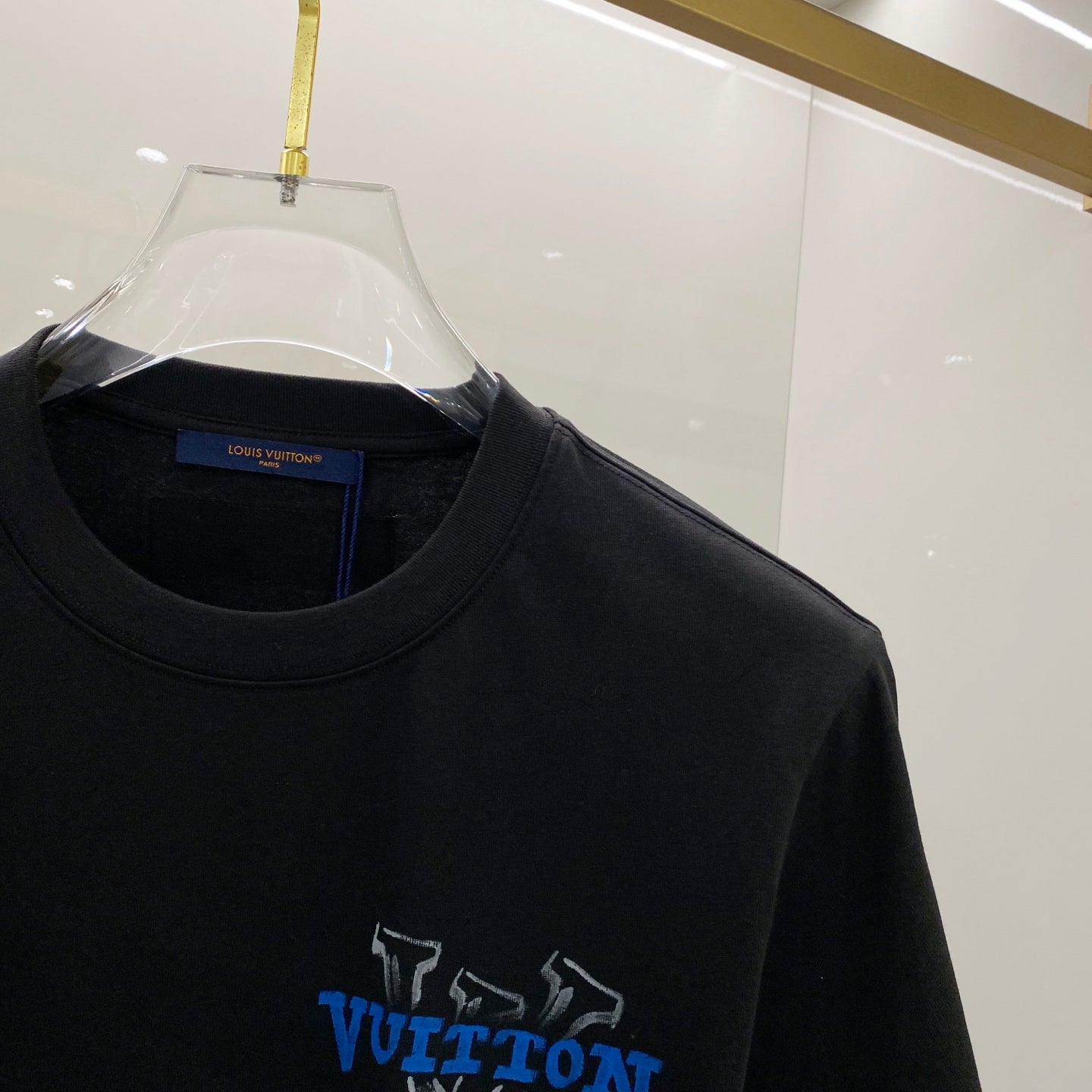 LV T-SHIRT BLACK COTTON 238848