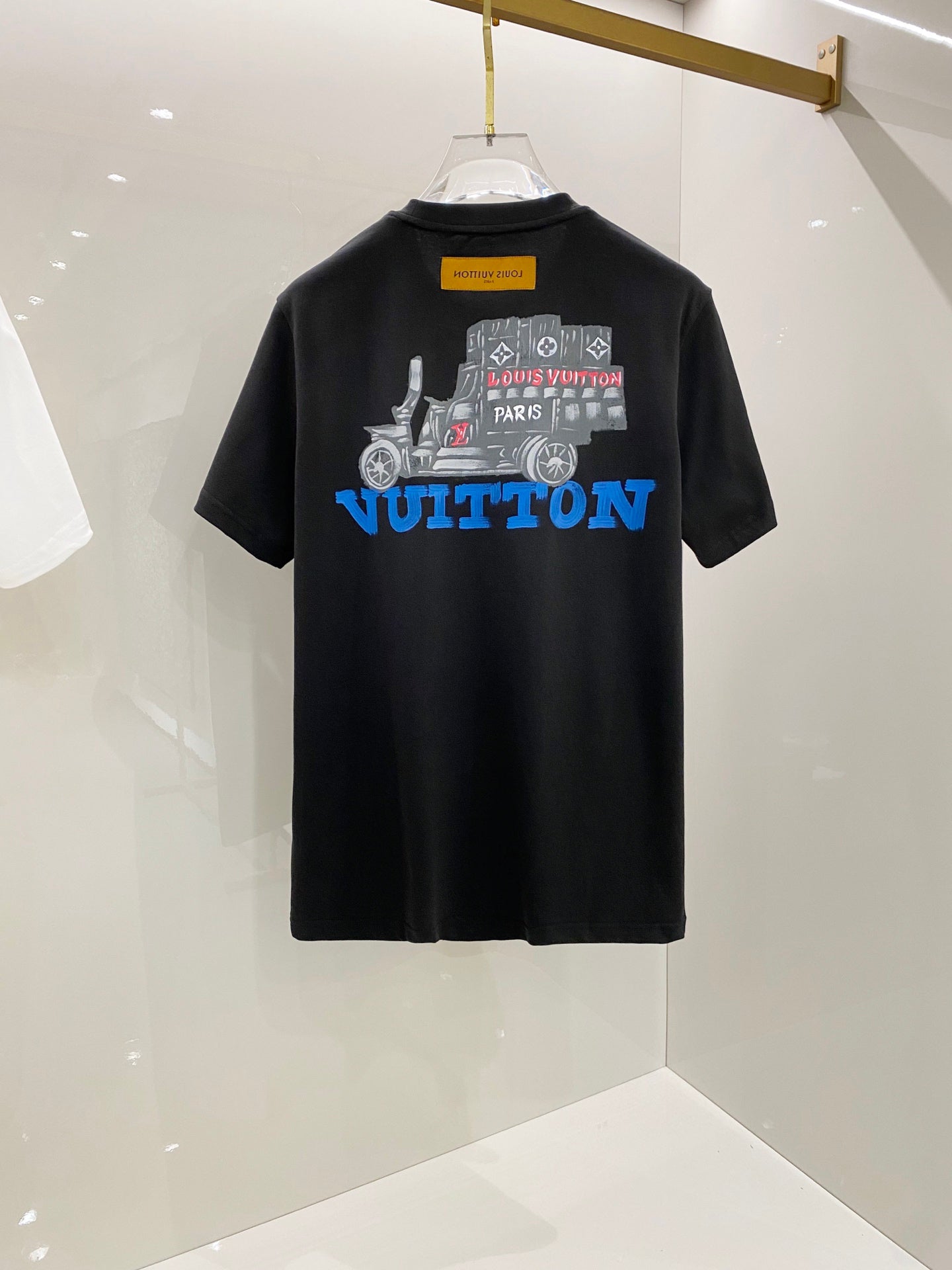 LV T-SHIRT BLACK COTTON 238848
