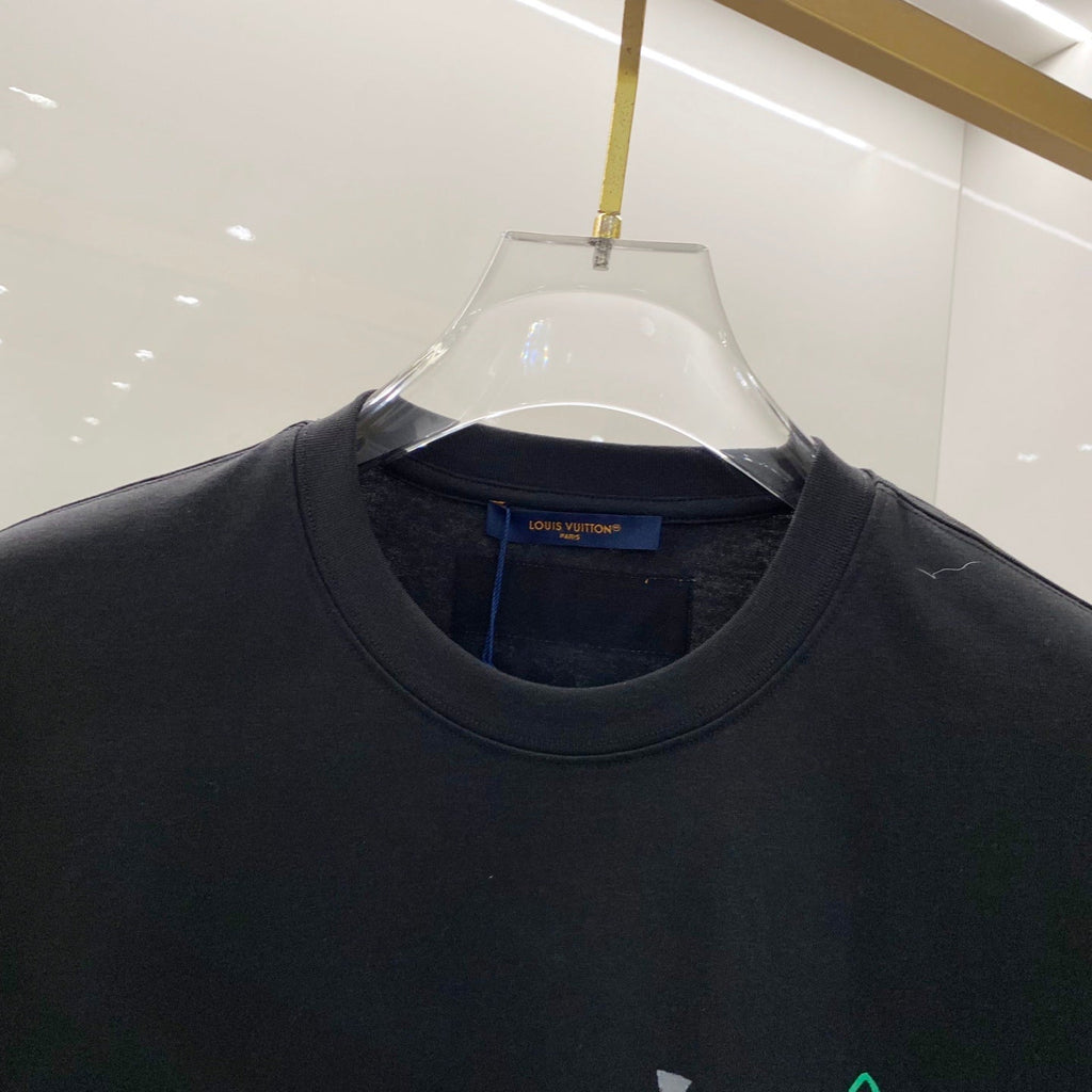 LV SHORT-SLEEVED T-SHIRT BLACK COTTON 238852