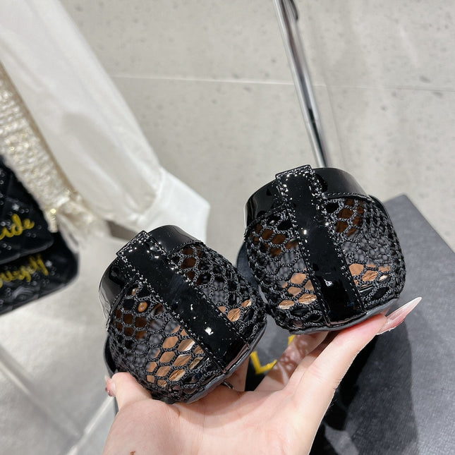 ALAIA MARY JANE SHOES IN BLACK MESH WITH BLACK - TONED HARDWARE