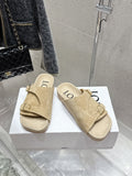 LOEWE 26S EASE SLIDE IN BEIGE SUEDE