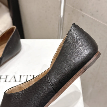 CELINE 26S FLAT SHOES IN BLACK LAMBSKIN